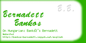 bernadett bankos business card